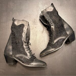 Vintage Acme Black Lace Women's Boots